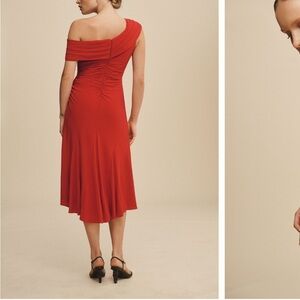 Elegant Red Midi Skirt